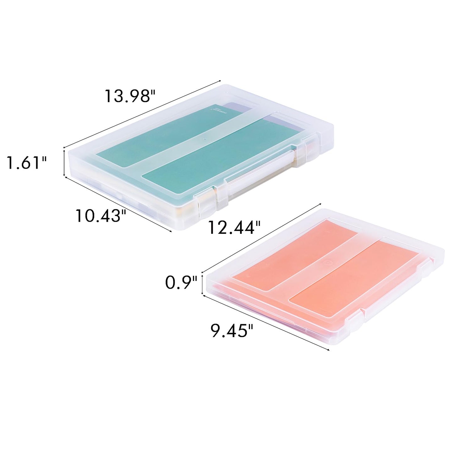 Mickiewicz 8 Pack Paper Storage Boxes, 8.5 x 11 Plastic Portable Project Case for US letter Size and A4 paper, Plastic Multi-Purpose Thick Scrapbook Storage Box for Office,Craft or Art Supplies