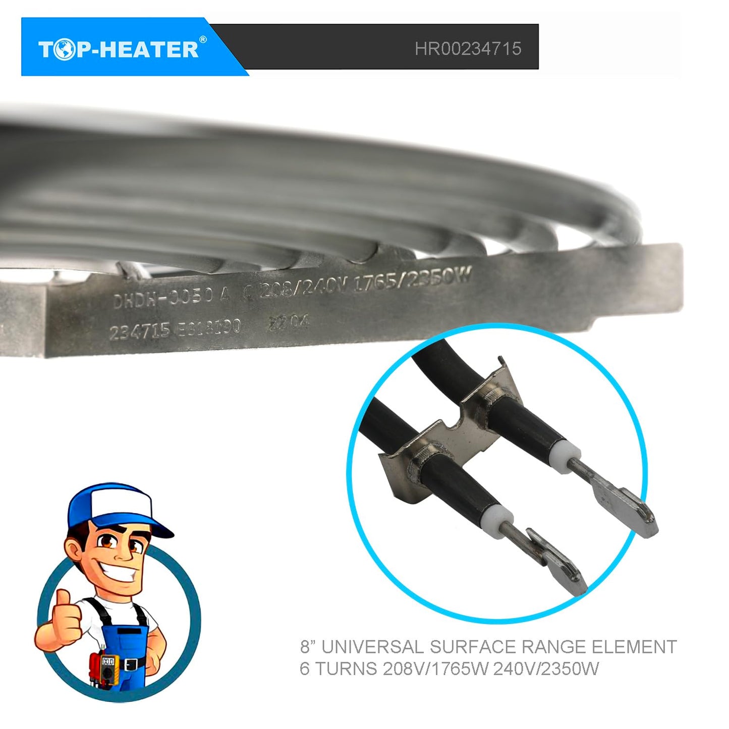 TOP-HEATER Stove Burner 6”&8” WB30M1 & WB30M2(234710 & 234715) Electric Stove Top Burner For GE Hotpoint RCA Range Stove, Electric Range Burner Element,4Pack