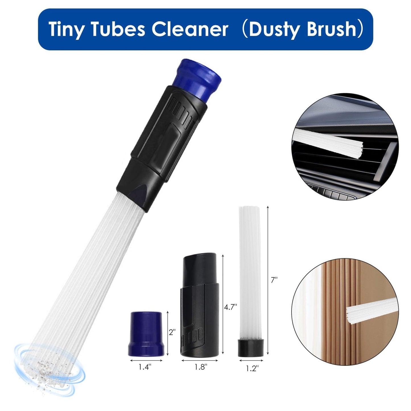 14 PCS Universal Vacuum Attachments & Brushes Kit for Shop Vac Accessories & Household Cleaning, Includes 2 1/2" to 1 1/4" and 1 7/8" to 1" Vacuum Hose Adapter,Crevice Tool & 3 Vacuum Extension Wands