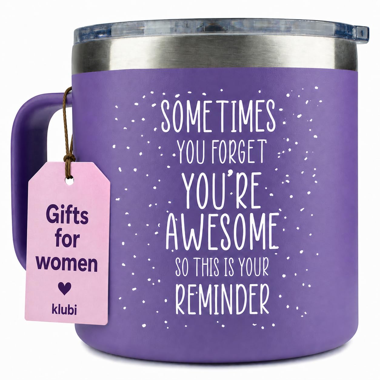 Birthday Gifts for Women Friendship - Purple Gifts for Women Coffee Mug 14oz Sometimes You Forget You're Awesome Unique Gift Idea for Older Women Over 50, 60, Inspirational Cup for Mom, Her