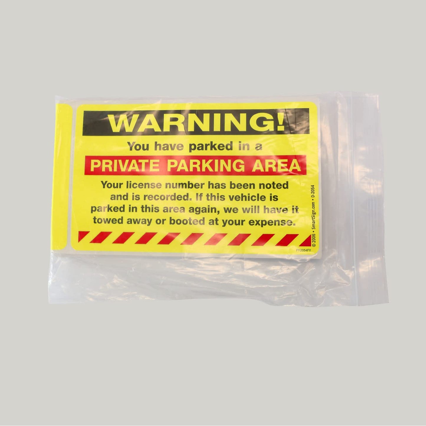 SmartSign 'You Have Parked in Private Parking Area' Violation Stickers, Book of 50 Labels, 5" x 8", Tow Warning Parking, Hard to Remove Write-On Tickets, Fluorescent
