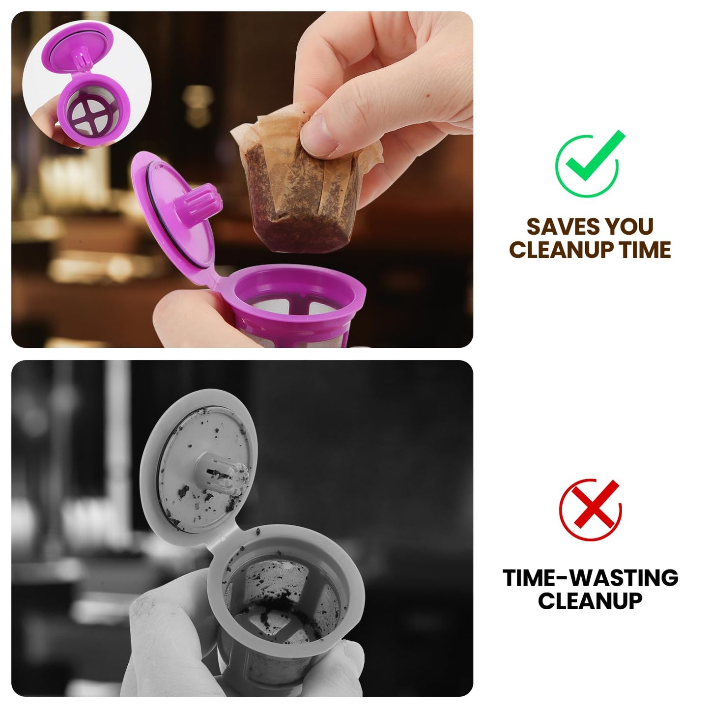 Pro Mael Disposable K Cup Coffee Filters Paper for Keurig Brewers Single Serve 1.0 and 2.0, Use with Reusable K Cup Pods, White (360 Count, Pack of 2)