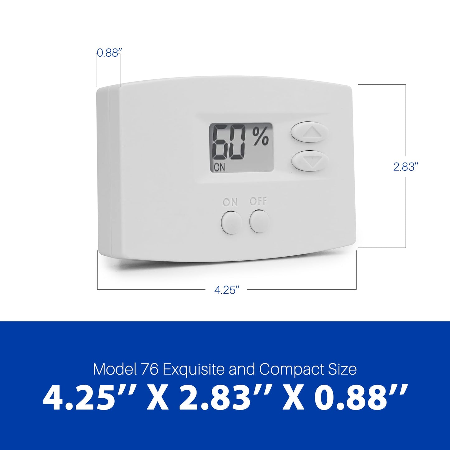 M76 Digital Wall Mount Dehumidifier Control, Compatible with 1800 Series and E-series, Wall Mounted Digital Control for Whole Home Dehumidifiers, Model76 24VAC