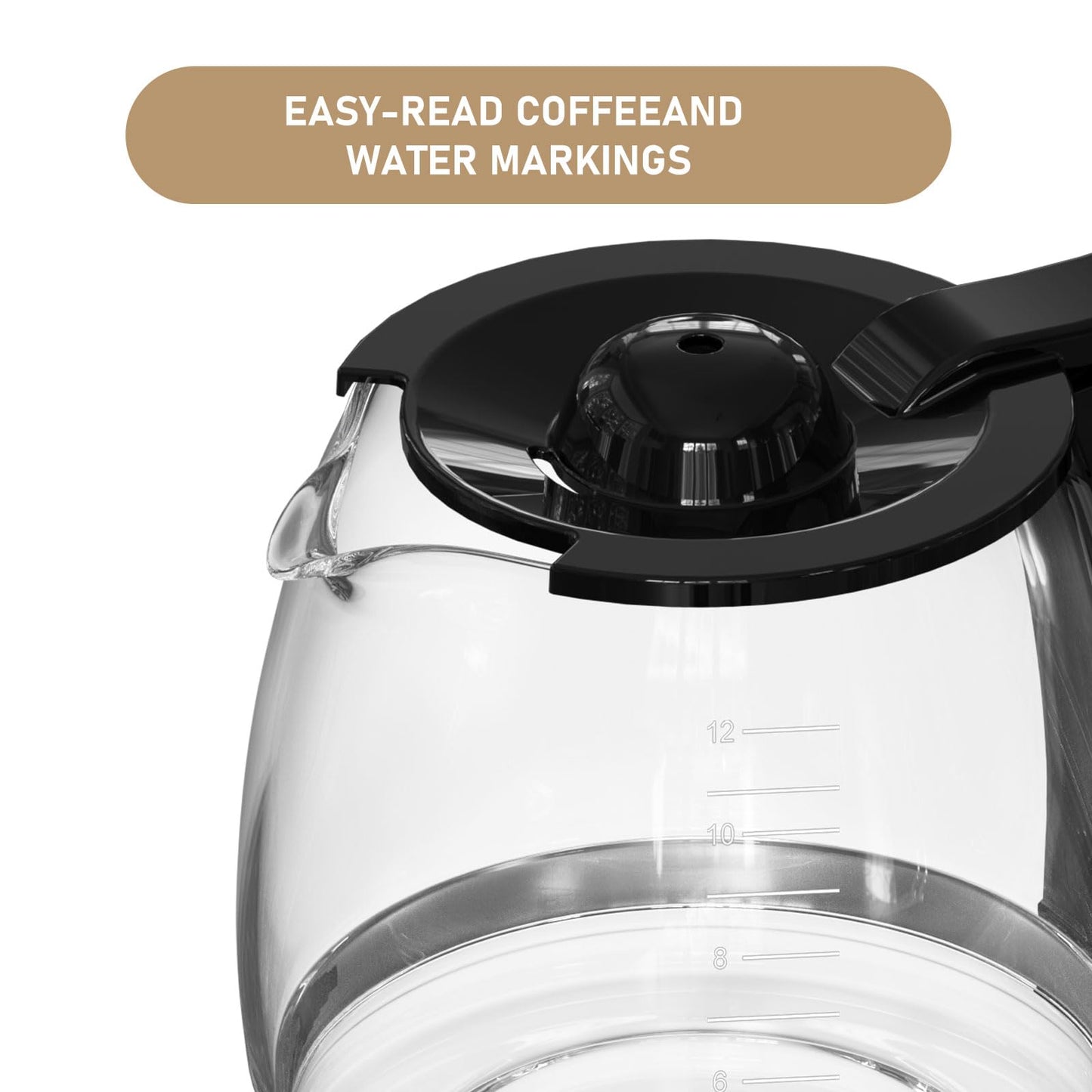 12-Cup Replacement Coffee Carafe Compatible with Hamilton Beach Coffee maker Pot 49902, 49915, 49905C, CM4309, 49317, 49467, 49611, 49904, 49934, 46230, 46290, 46293, 46294, 46299