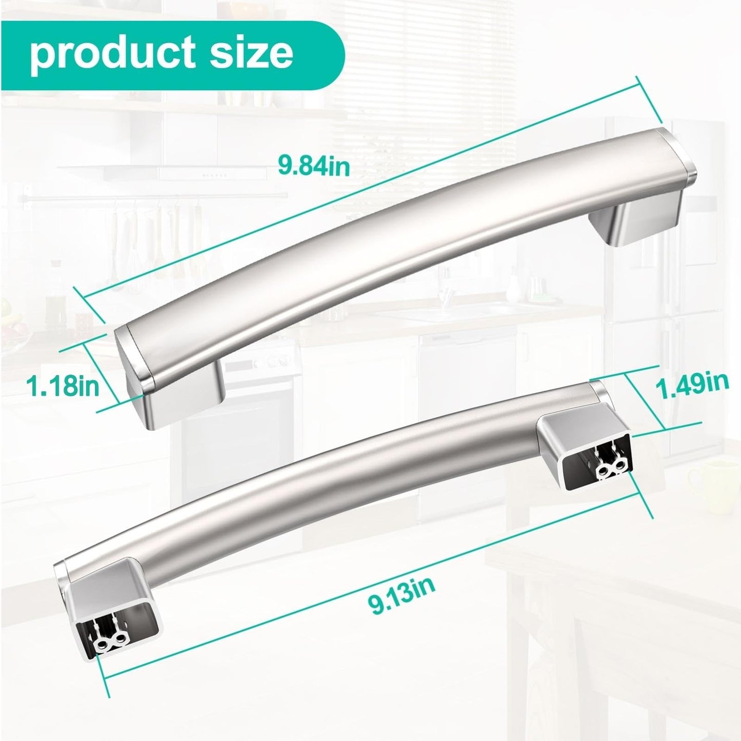 Upgraded WB15X26821 Microwave Handle Replacement Compatible with GE Microwave Oven Door Handle, Fit General Electric Microwave Parts JVM6175SK2SS JVM6175SK1SS PVM9179SKSS JVM7195SK2SS