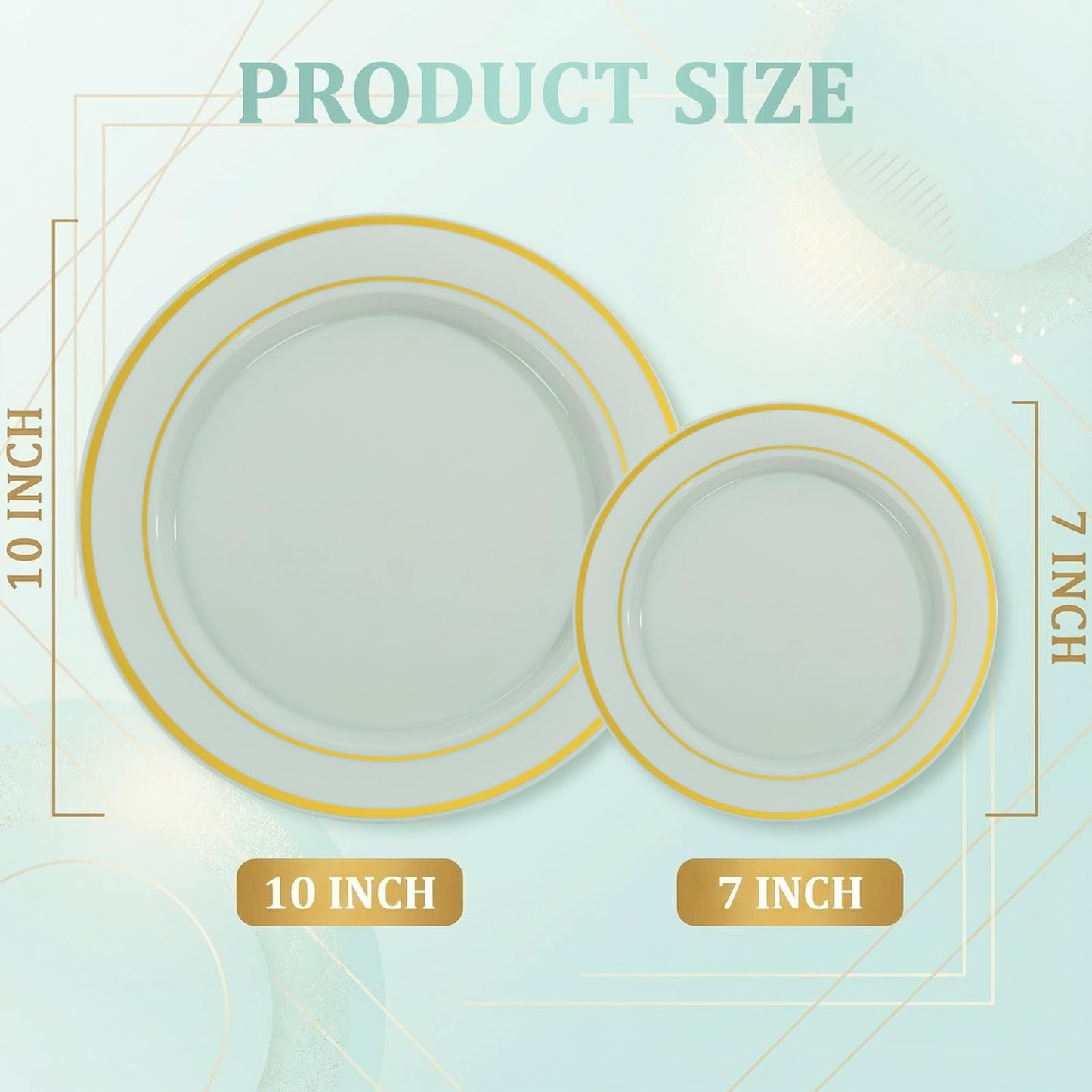 NOCCUR 200PCS Sage Green Plastic Plates for 100 Guests - Include 100PCS 10" Dinner/ 100PCS 7" Dessert Plastic Plates Heavy Duty - Ideal for Wedding&Party