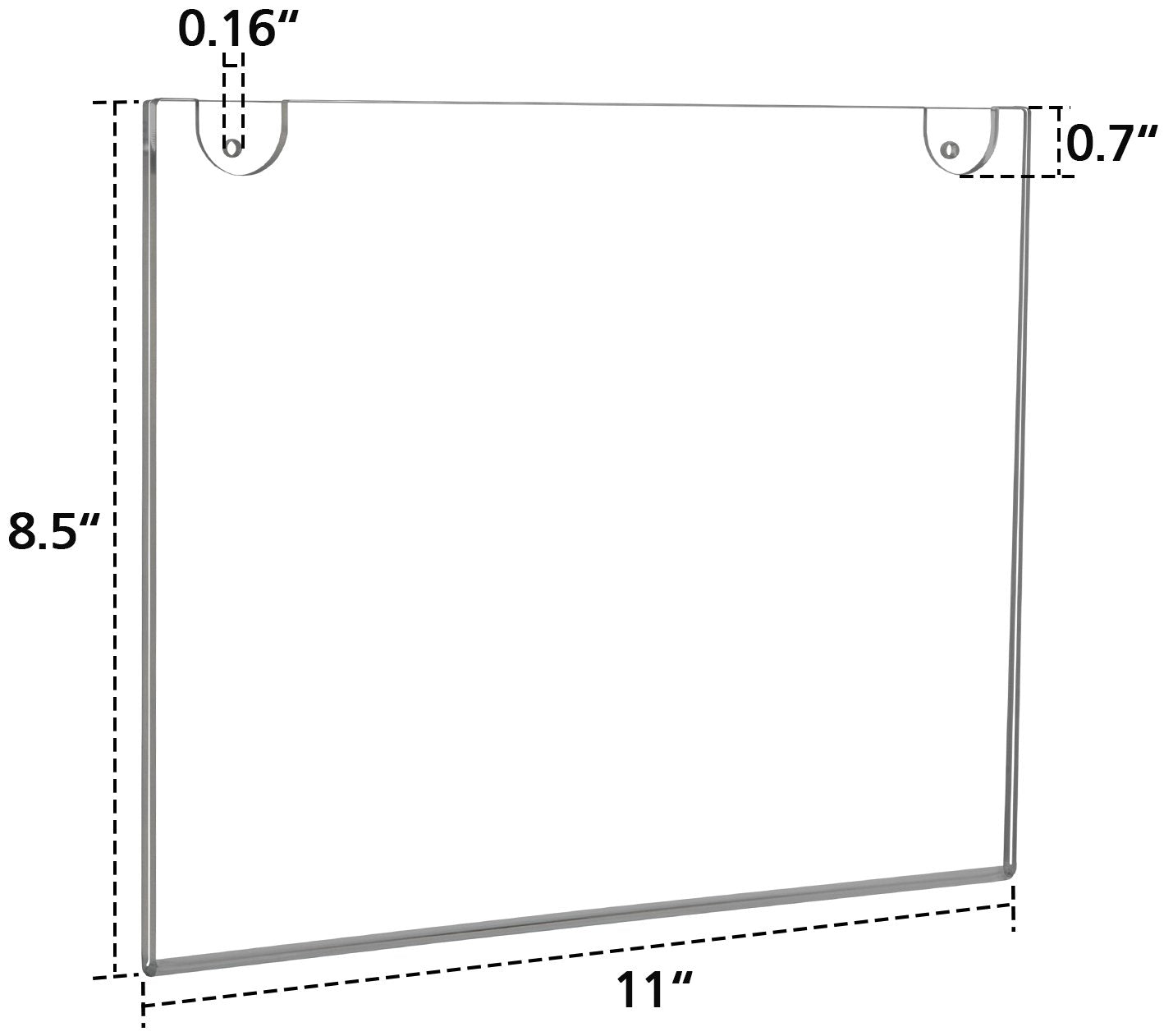 NIUBEE 10-Packs 8.5x11 Sign Holder Horizontal for Wall Door, Clear Acrylic Picture Frame for Paper with Free 3M Tape and Mounting Screws