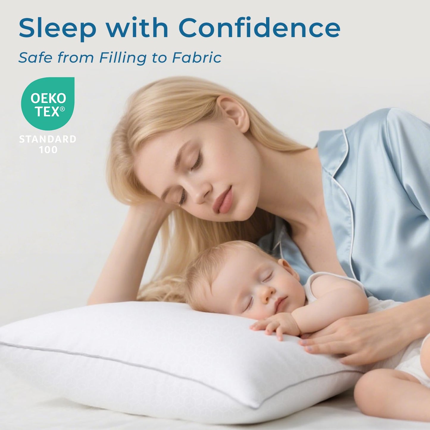 Sasttie Firm Pillows Queen Size Set of 6, Bed Pillows for Side, Back, and Stomach Sleepers - Oeko-Tex Certified Down Alternative Plump Filling - Hotel Quality and Machine Washable, 6 Pack
