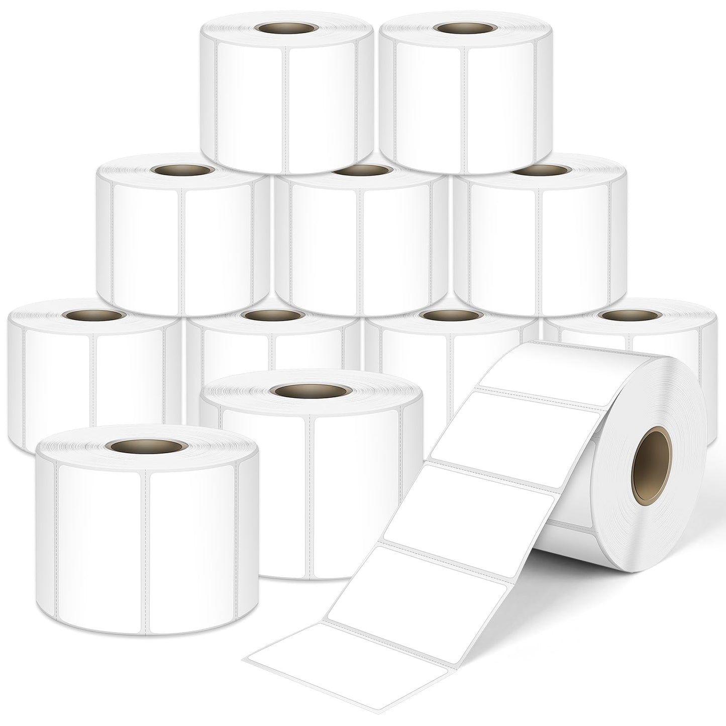 L LIKED 2.25" x 1.25" Direct Thermal Labels, Permanent Adhesive Barcode Address Label & Compatible with Rollo, Zebra and Other Desktop Printers (12 Rolls, 12000 Labels)