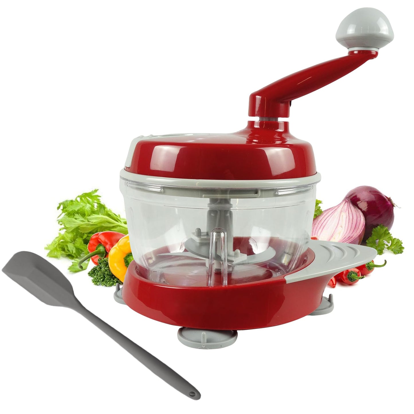 Manual Food Processor,Hand Powered Crank Food Processor Chopper,Food Vegetable Onions Chopper Processor Blender Mixer,for Vegetables Meat Fruits Onions