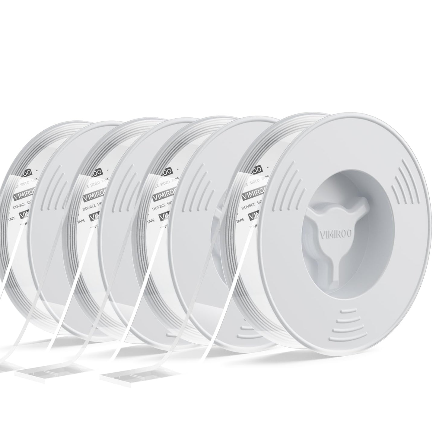 vimiroo 4 Pack Double Sided Tape Heavy Duty, Extra Large16.4FT Nano Double Sided MountingTape, Transparent Strong Removable Adhesive Picture Hanging Strips, Wall Tape Sticky Poster Carpet Decor