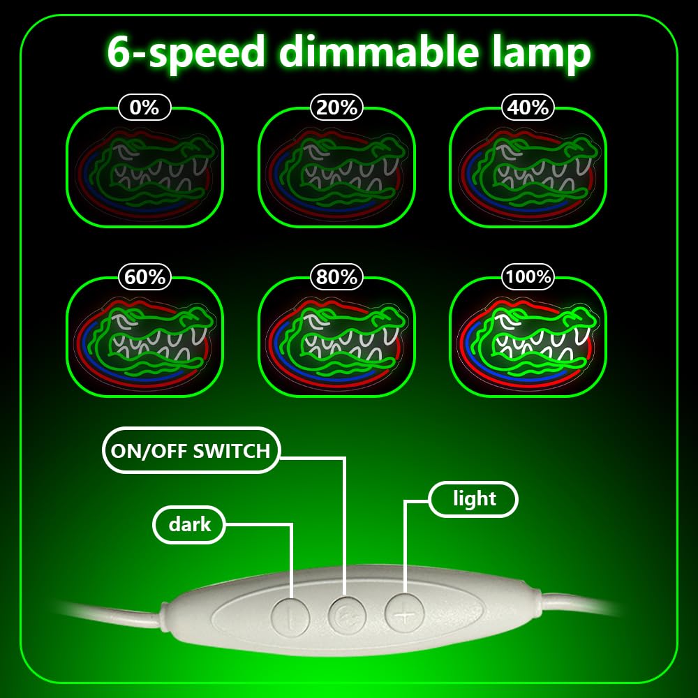 PILOYINDE Florida Gators Basketball Team Neon Sign LED Light for Bedroom Wall Decor, Modern Style, Wall Mount, 1 Count