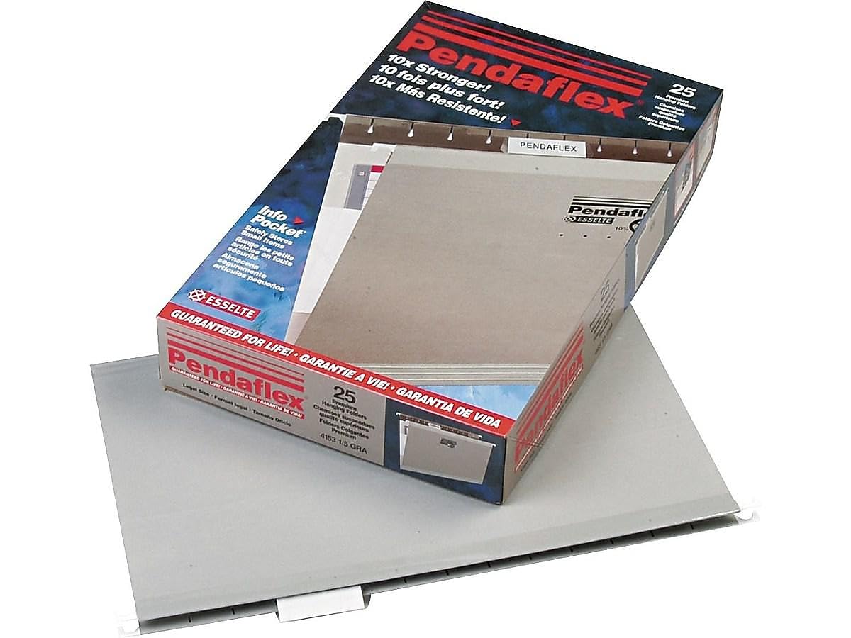 Pendaflex Recycled Hanging Folders,Gray, Legal