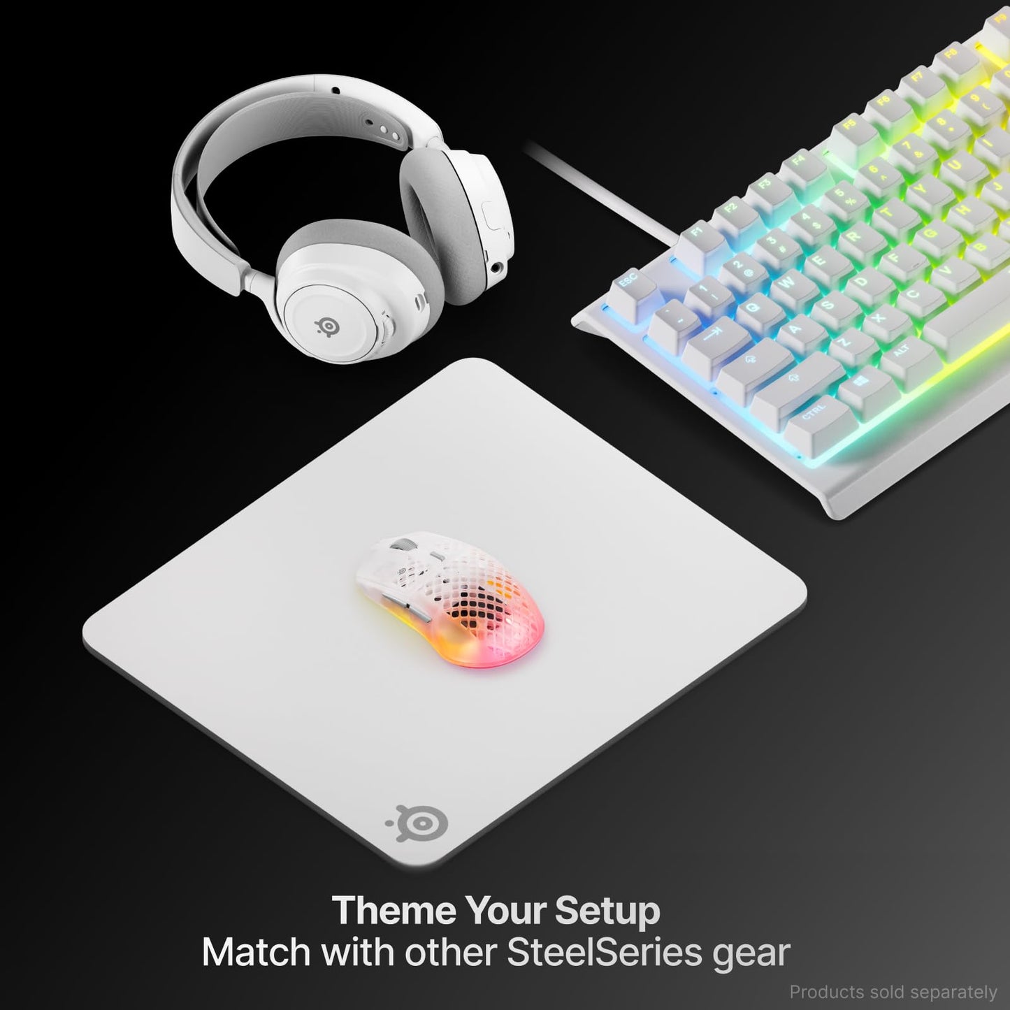 SteelSeries QcK Heavy Gaming Mousepad — Thicker, Non-Slip Silicone Rubber Base, Peak Tracking, Optimized for Gaming FPS, MOBAs, RTS, MMO — Large Size 450 mm x 400 mm x 6 mm — White
