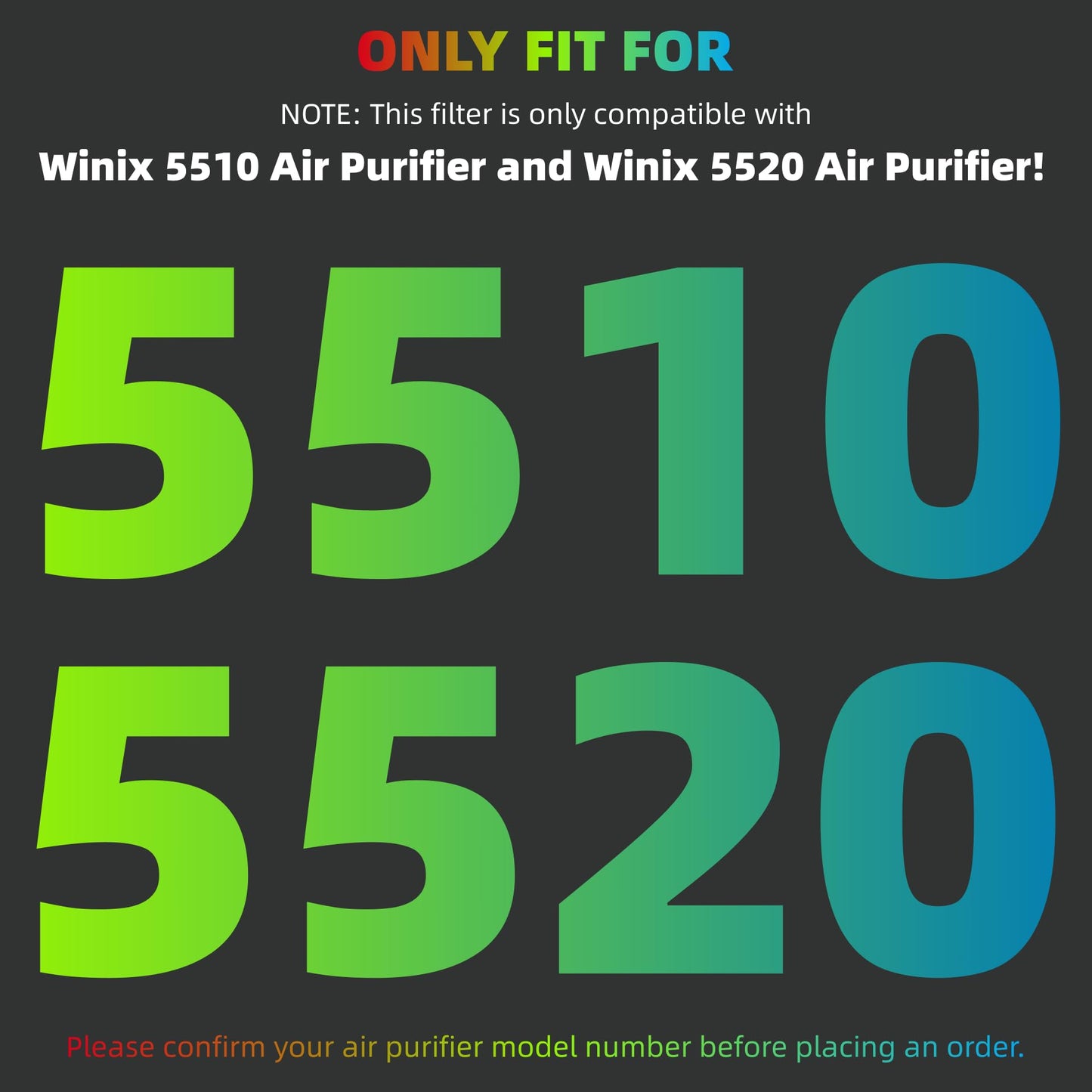 2 Sets 5510 5520 5530 Filter Q For WINIX 5510 5520 5530 Air Purifier Filter Replacement 1712-0123-00 For Large Room 1882 Ft²/Hr 2 MiddleFilter & 2 ActivatedCarbon Captures Pet Dander Smoke Dust Pollen
