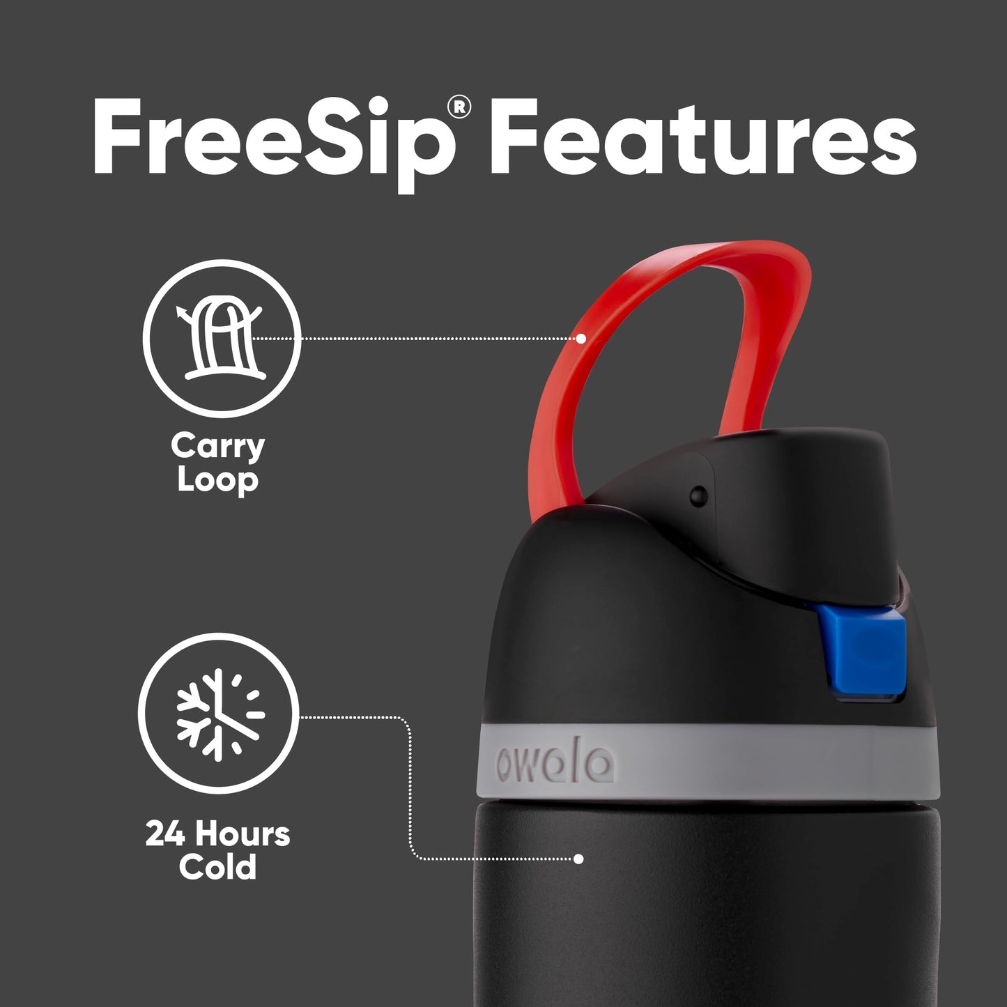 Owala Star Wars FreeSip Insulated Stainless Steel Water Bottle with Straw for Sports and Travel, BPA-Free, 24-Ounce, Darth Vader