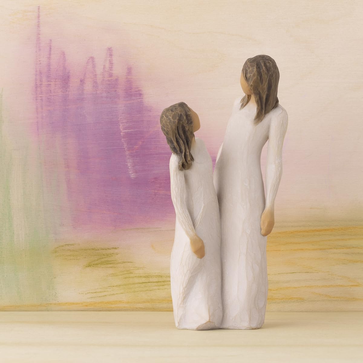Willow Tree Time Together, “I Love Our time Together”, Figure of Mother and Daughter with clasped Hands, Sculpted Hand-Painted Figure