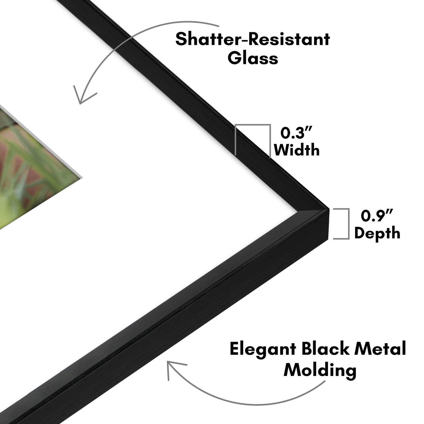 Americanflat 16x20 Metal Picture Frame with Tempered Glass - Use as 11x14 Frame with Mat or Display 16x20 Photo Without Mat - Brooklyn Collection - Picture Frames for Wall Display - Black