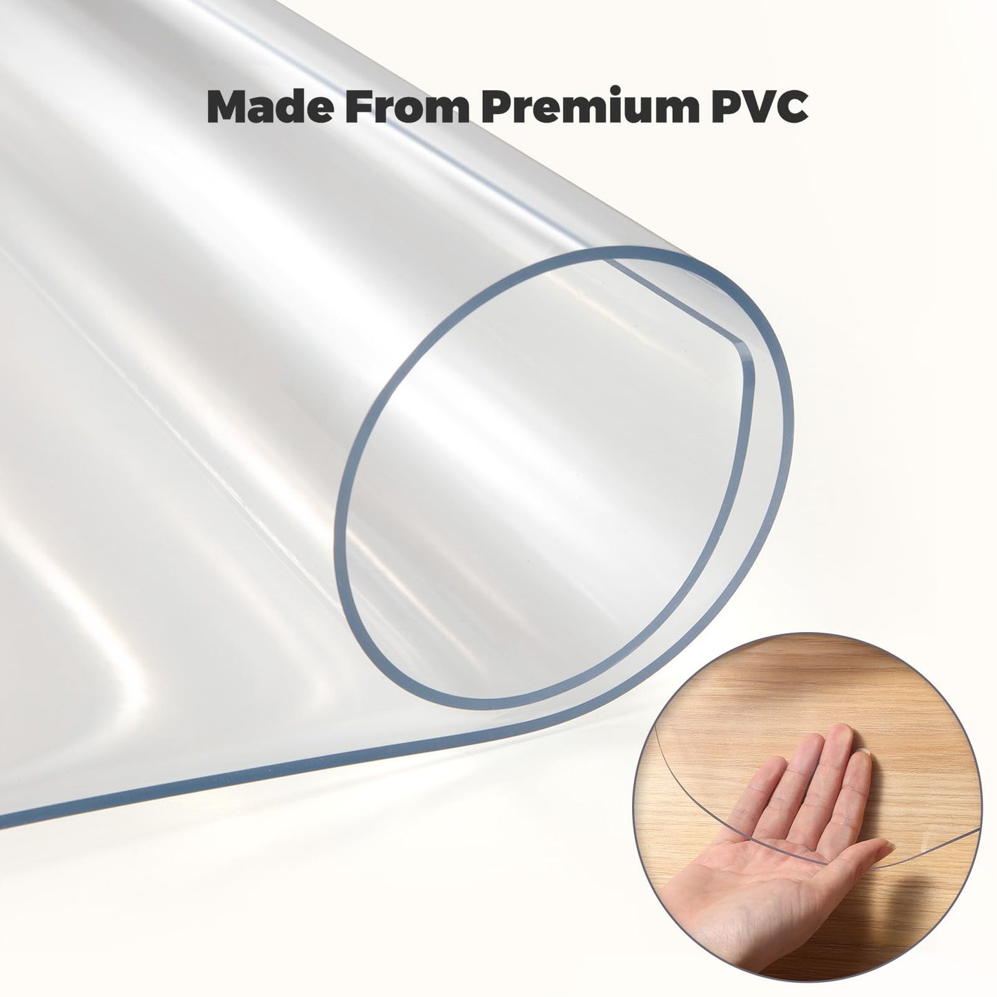Yecaye Office Chair Mat for Hardwood Floor, Clear Computer Desk Chair Mat, PVC Heavy Duty Floor Protector for Rolling Chairs, 1.7mm Thick Chair Mat (Transparent, 48" x 55" x0.07'')