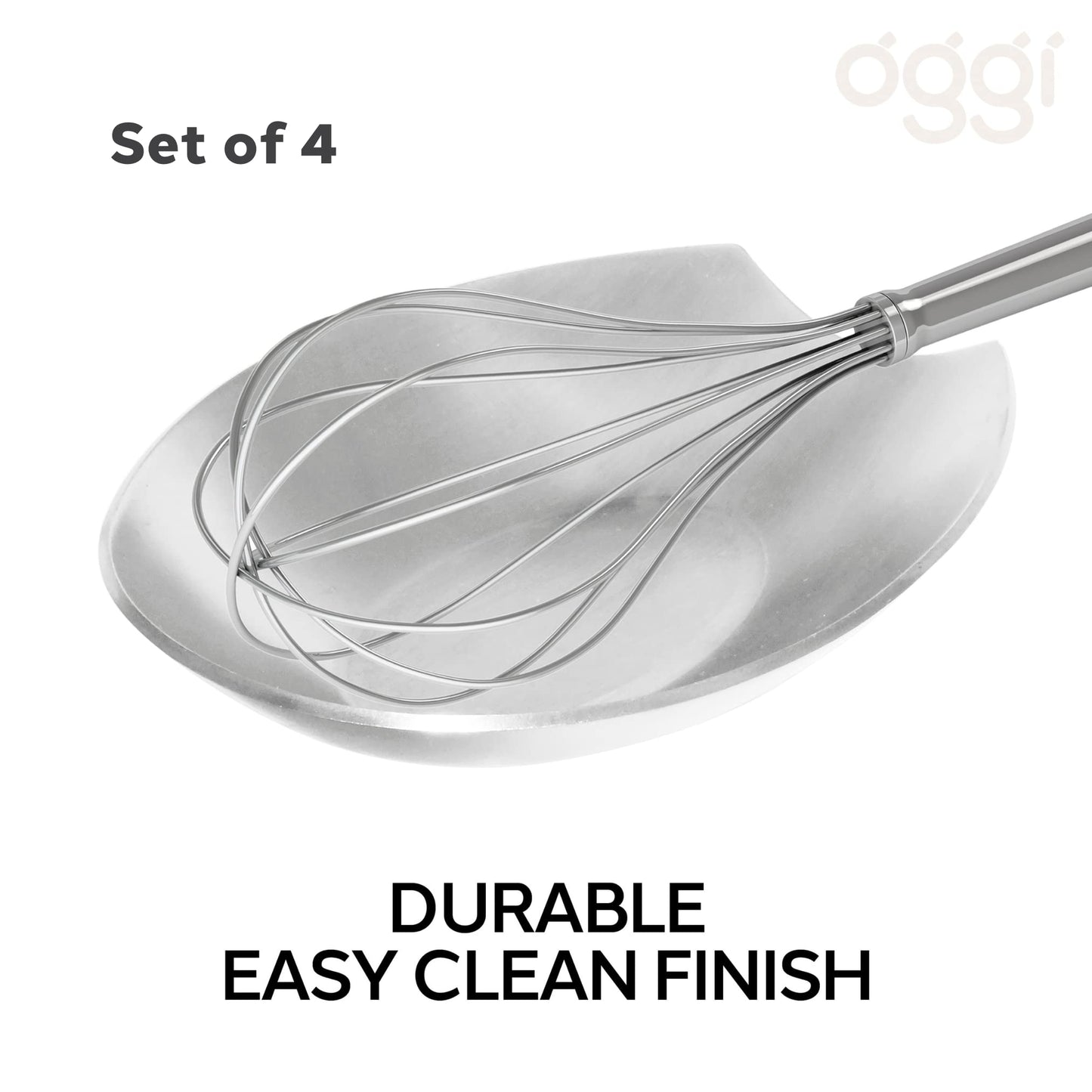 OGGI Spooner Stainless Steel Spoon Rest - Set of 4 - Holds Kitchen Utensils for Mess Free Cooking, Great Spoon Rest for Counter, Stove Top, or Coffee Station; Kitchen Accessories, Utensil Rest