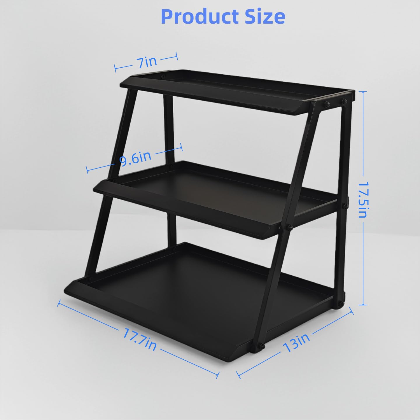 WWN 3-Tier Candy Display - Multi-Functional Counter Snack & Chip Holder for Stores - Cupcake Display Stand (Black)