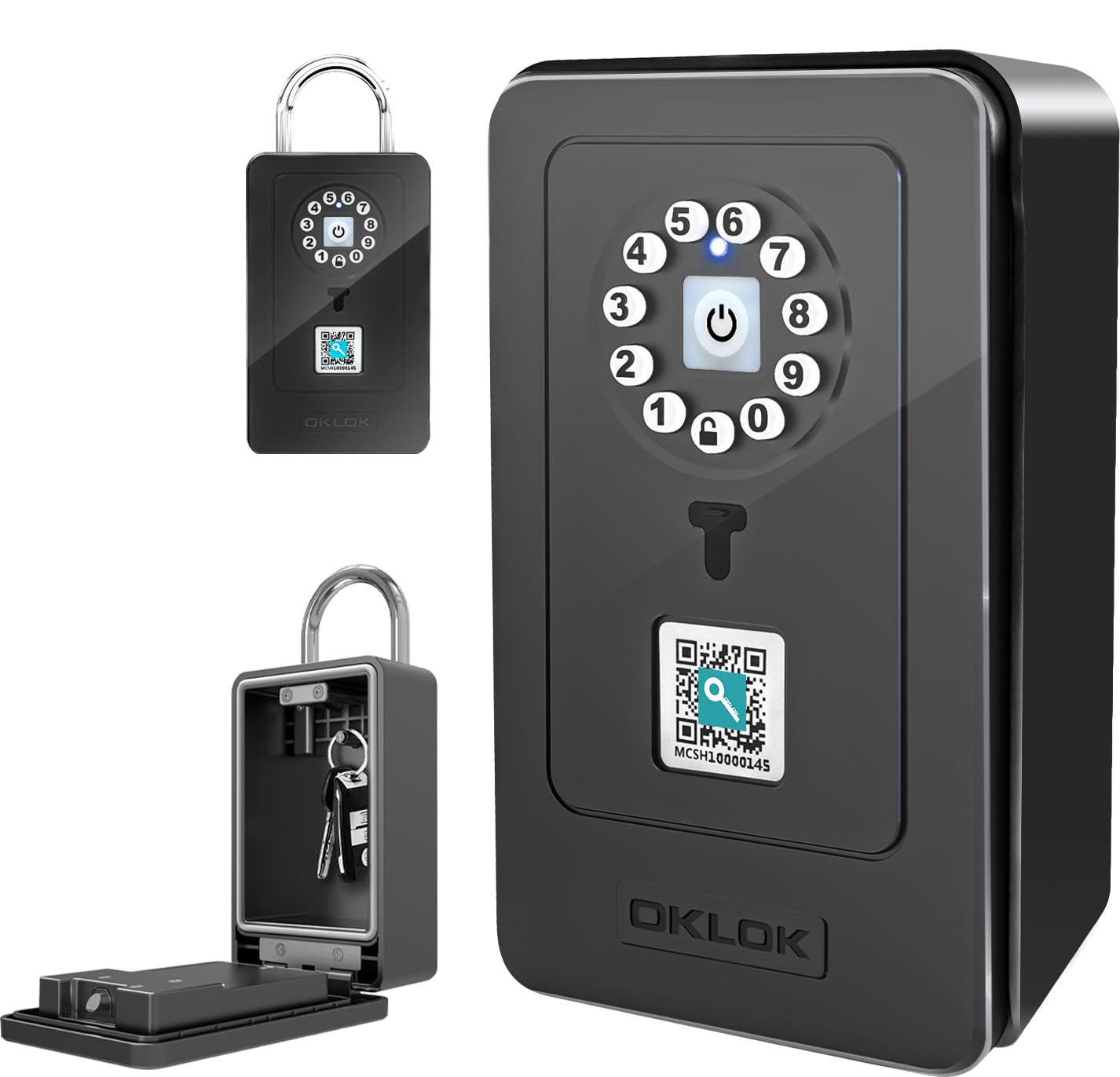 SFW NEW Smart Lock Box, Bluetooth Key Box with App Control & Passcode, Waterproof Wall Mounted & Door Hanging Security Key Lock Box for Home Realtor Office Warehouse