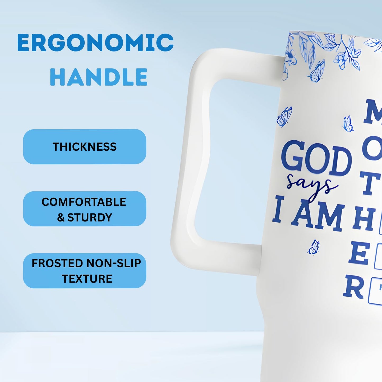 TAMUNBEE Christian Gifts For Mom, Mom Gift Tumbler With Handle 40oz, Christian Religious Moms Gifts, Birthday Gift for Moms, Stepmom, Mommy To Be from Daughter, Son or Family, Present for Women Faith