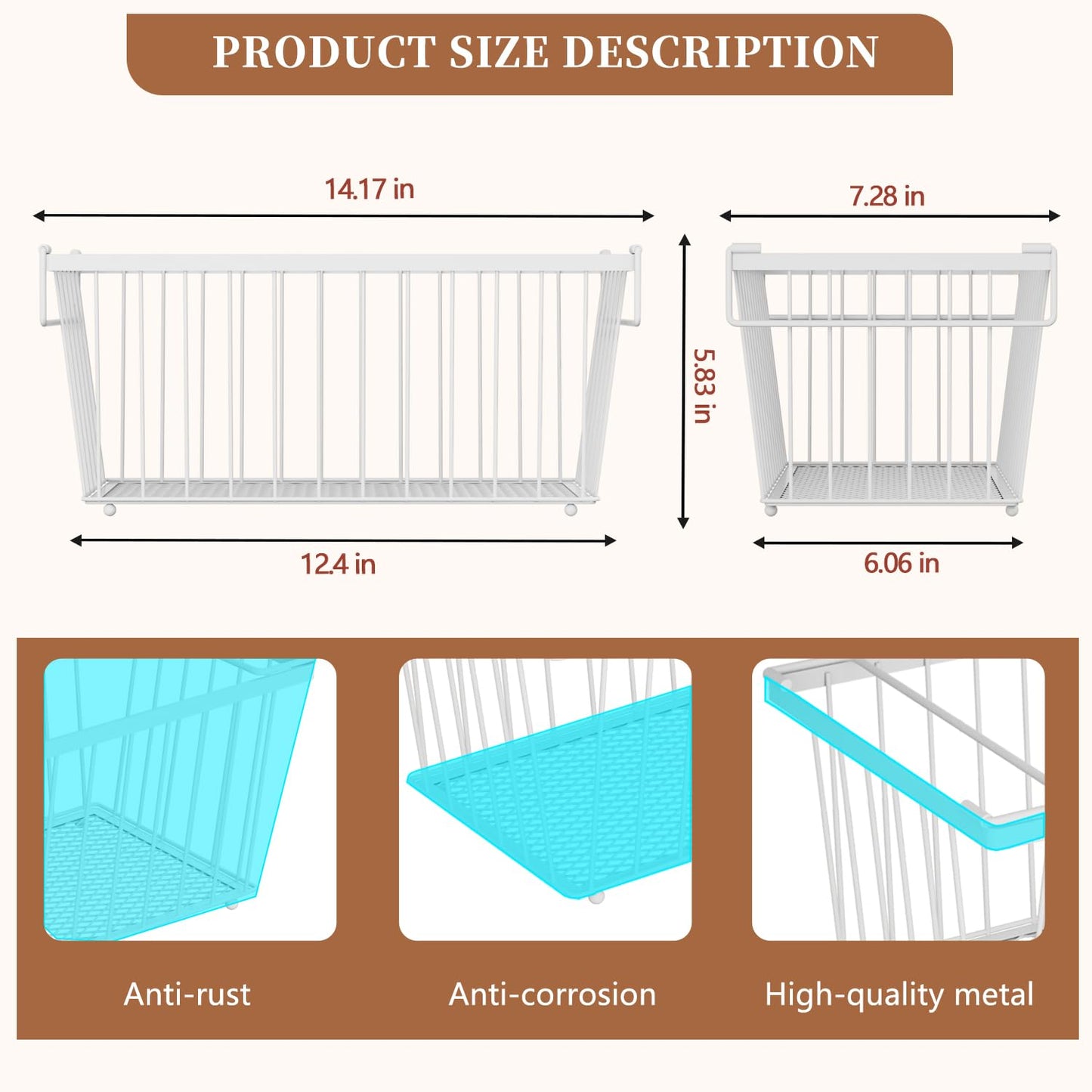 ANJUBAN Enhanced Leak-Proof Bottom - Freezer Organizer Bins ，6 Pack Stackable Deep Freezer Organizer Bins for 7 Cu.FT Small Chest Freezer，organization and storage，pantry organizers（white）