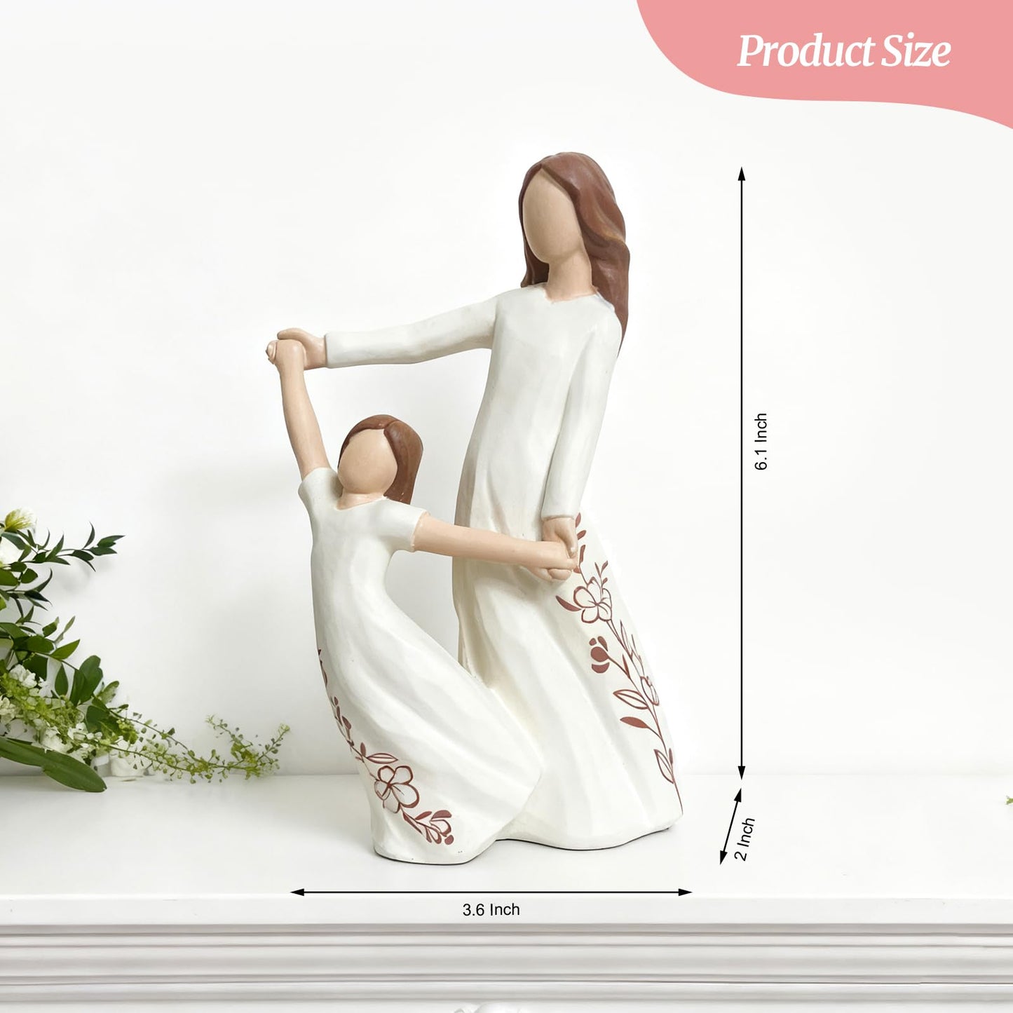 GZVDYG Mother Daughter Dancing Resin Figurine, 6.1" H,Cherished Gifts for Mom & Daughter, Birthday Wedding Mother's Day Timeless Keepsake Decor