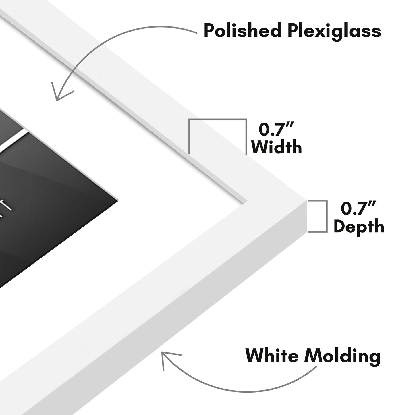 Americanflat 20x24 Picture Frame with Polished Plexiglass - Use as 16x20 Frame with Mat or Display 20x24 Photo Without Mat - Streamline Collection - Thin Border Picture Frames for Wall - White