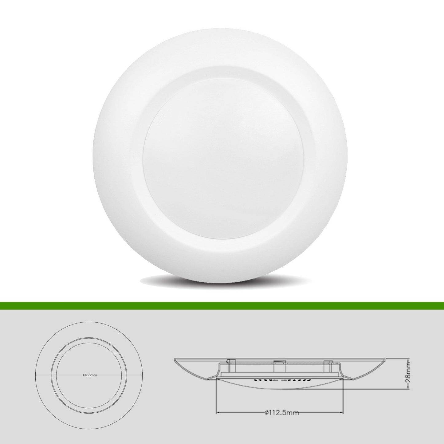 JULLISON 8 Packs 6 Inch LED Low Profile Recessed & Surface Mount Disk Light, Round, 15W, 900 Lumens, 5000K Daylight White, CRI80, Driverless Design, Dimmable, ETL Listed, White