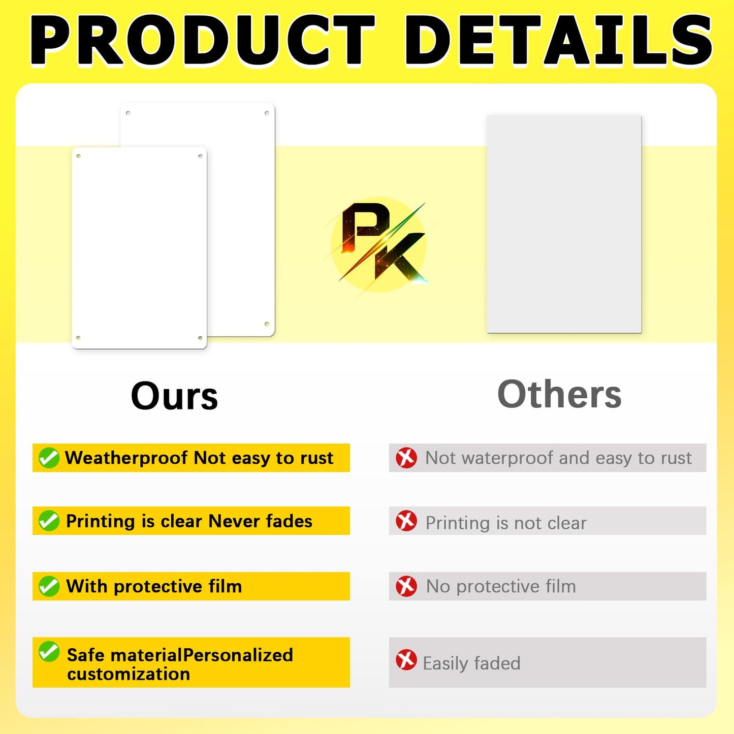 10 Pack 10"x 14" Sublimation Metal Sign Blank, 0.45mm White Blank Metal Sign Aluminum Metal Signs for Parking Garden Advertising Sign