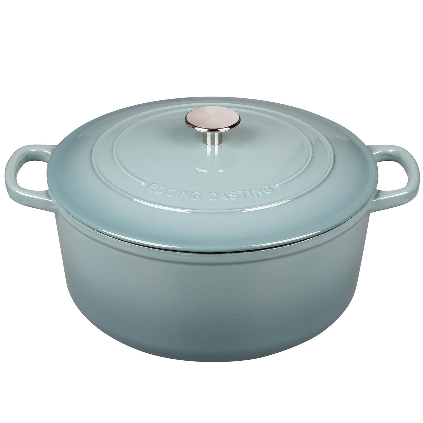 EDGING CASTING Enameled Dutch Ovens Cast Iron Dutch Oven Pot with Lid for Bread Baking, Cook, Dual Handle, 7 Quart, Seasalt