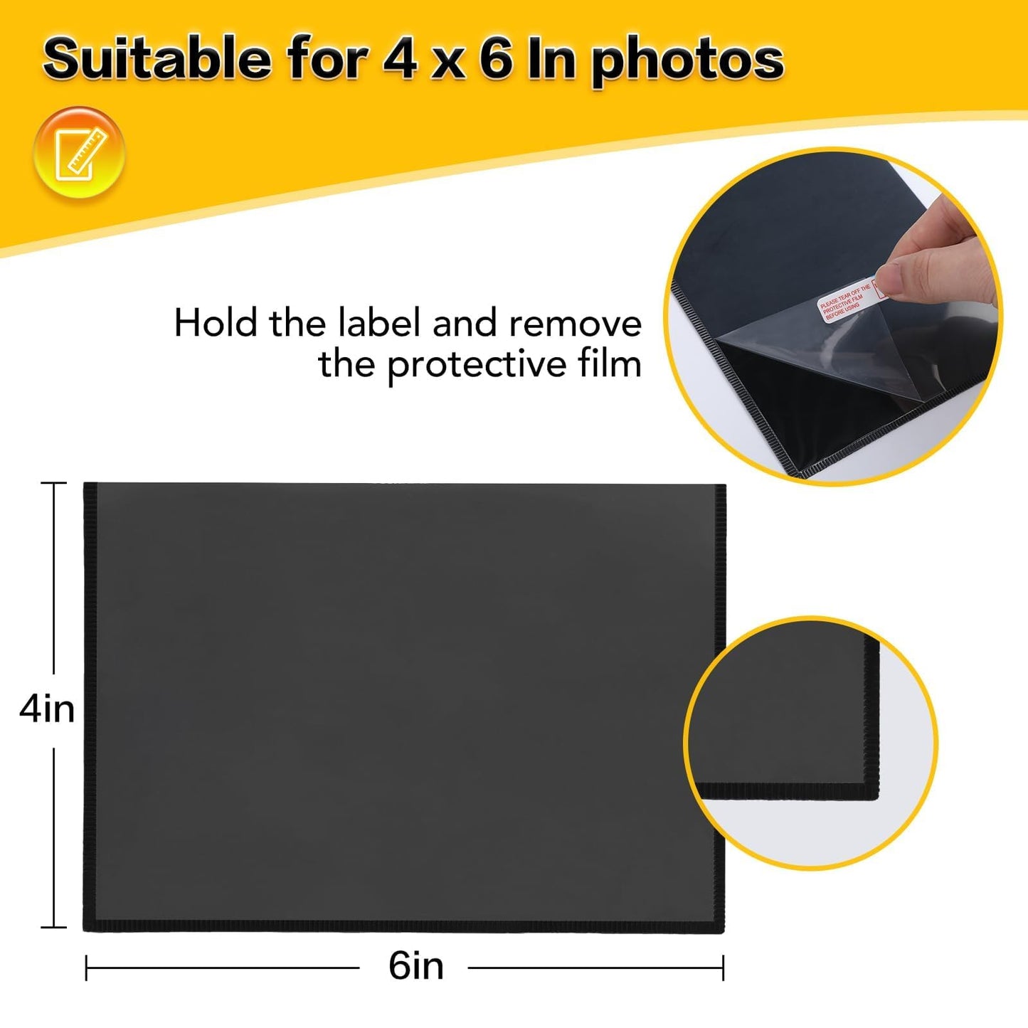 YixangDD 120 Pack Magnetic Picture Frame, 4 x 6 Inches Fridge Magnetic Photo Frames, Magnetic Photo Frames for Refrigerator, Home, School, Office (Black)