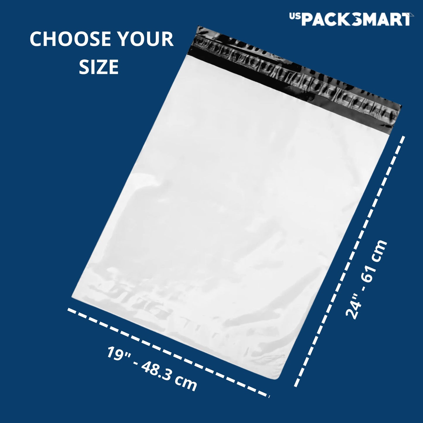 US PACK SMART White Plastic Poly Mailers 19"x24" | Shipping Bags for Clothing, Books & Accessories | Durable Shipping Envelopes | Waterproof and Tear-Proof with Strong Self-sealing Adhesive | 100-Pack