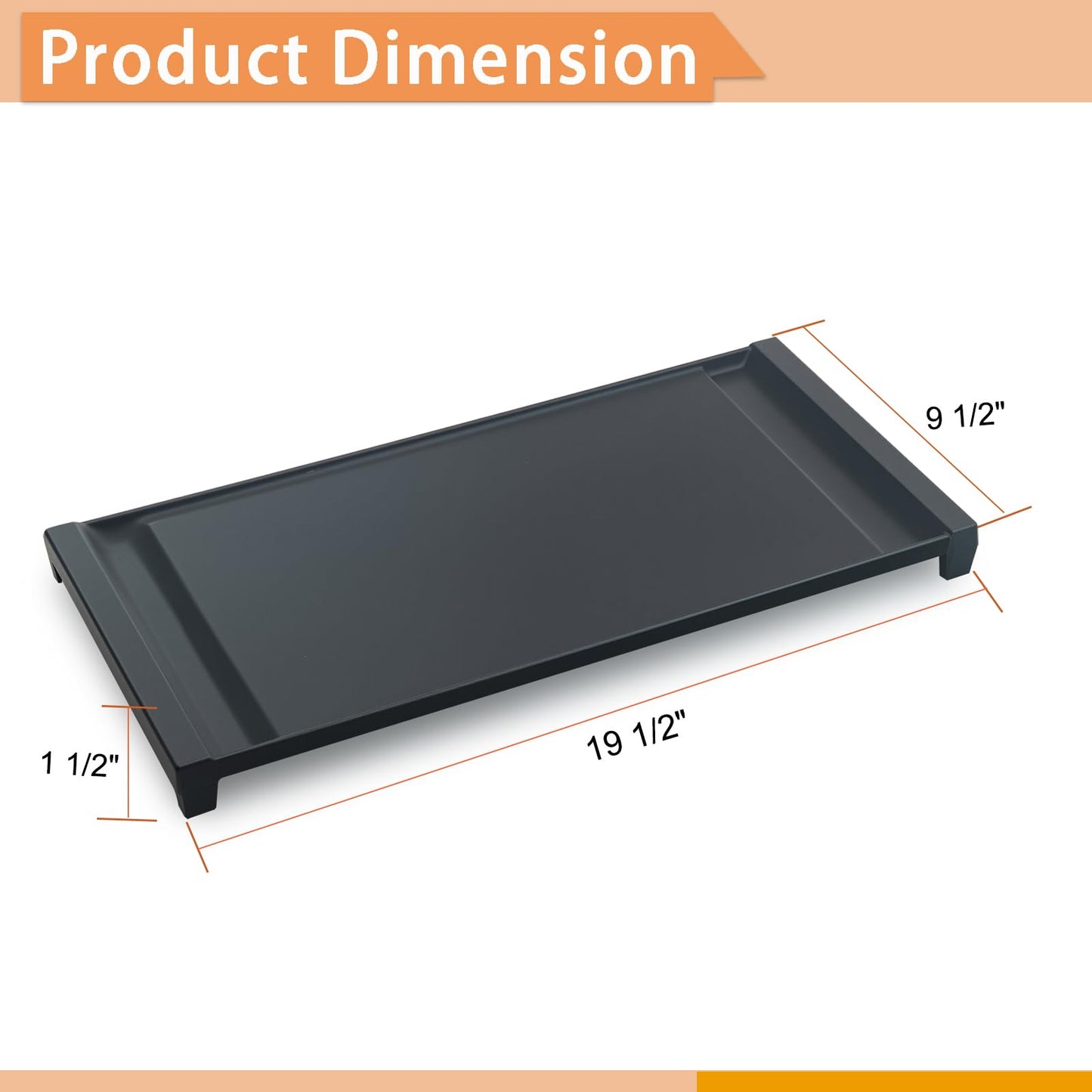 Zemibi Upgraded WB31X24738 Griddle Replacement for GE Gas Stove, WB31X24998 Cast Iron Center Pan for Gas Range Parts Stove Top Pan Griddle Cooktop, 19.5" x 9.5"