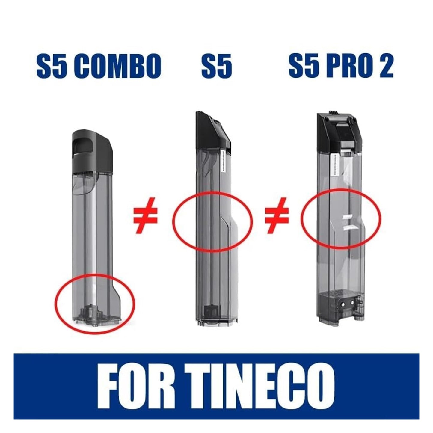 440934 Clean/Dirty Water Tank Compatible for Tineco Floor ONE S5 Combo/2.0 Slim Wet/Dry Vacuum Cleaner Parts Replacement, Clean Water Tank Dirty Water Tank Accessories(2 (Dirty Water Tank))