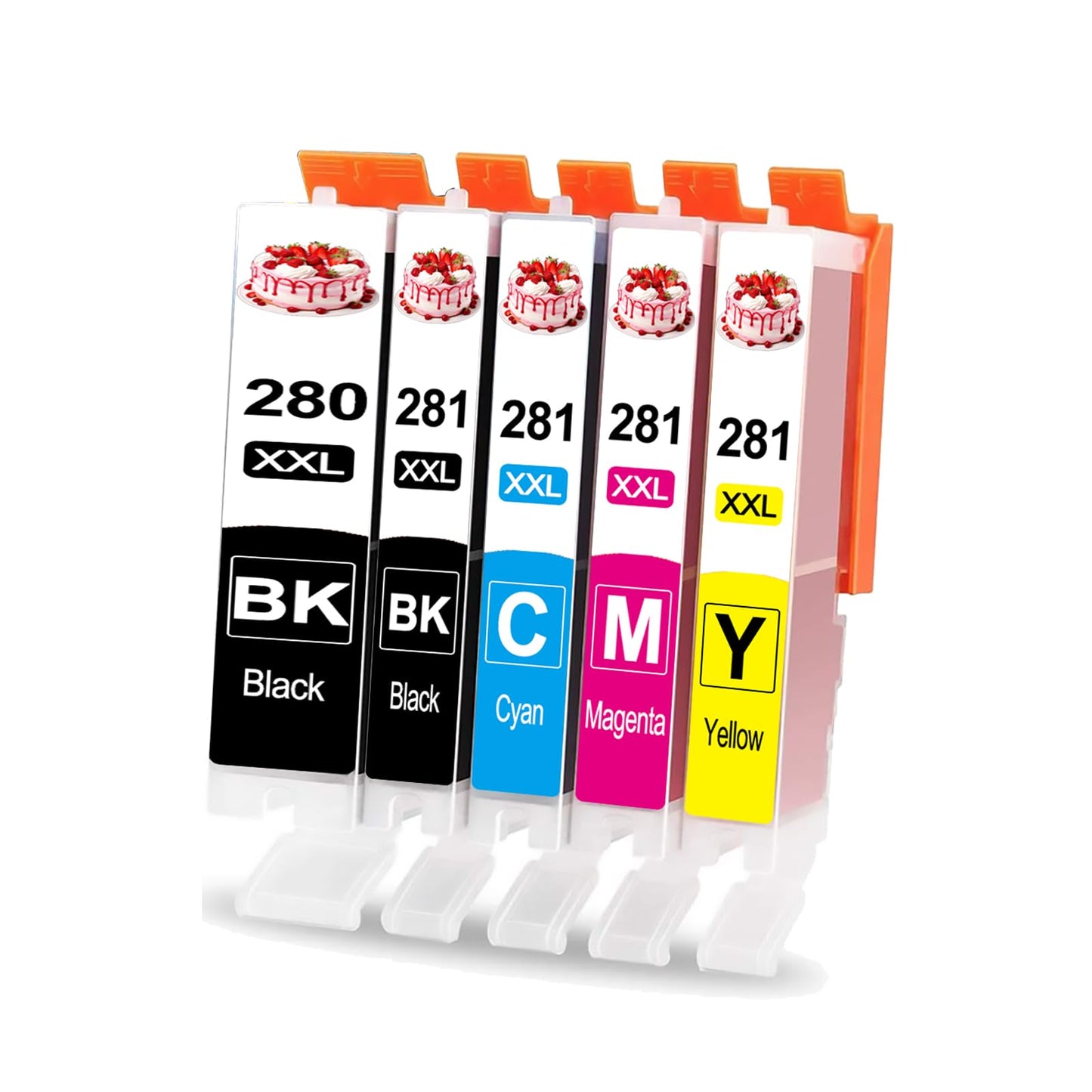 5-Pack PGI-280XXL CLI-281XXL Ink Compatible 280XL 281XL Ink Cartridges Replacement for Canon Printer PIXMA ts702 TR8620a