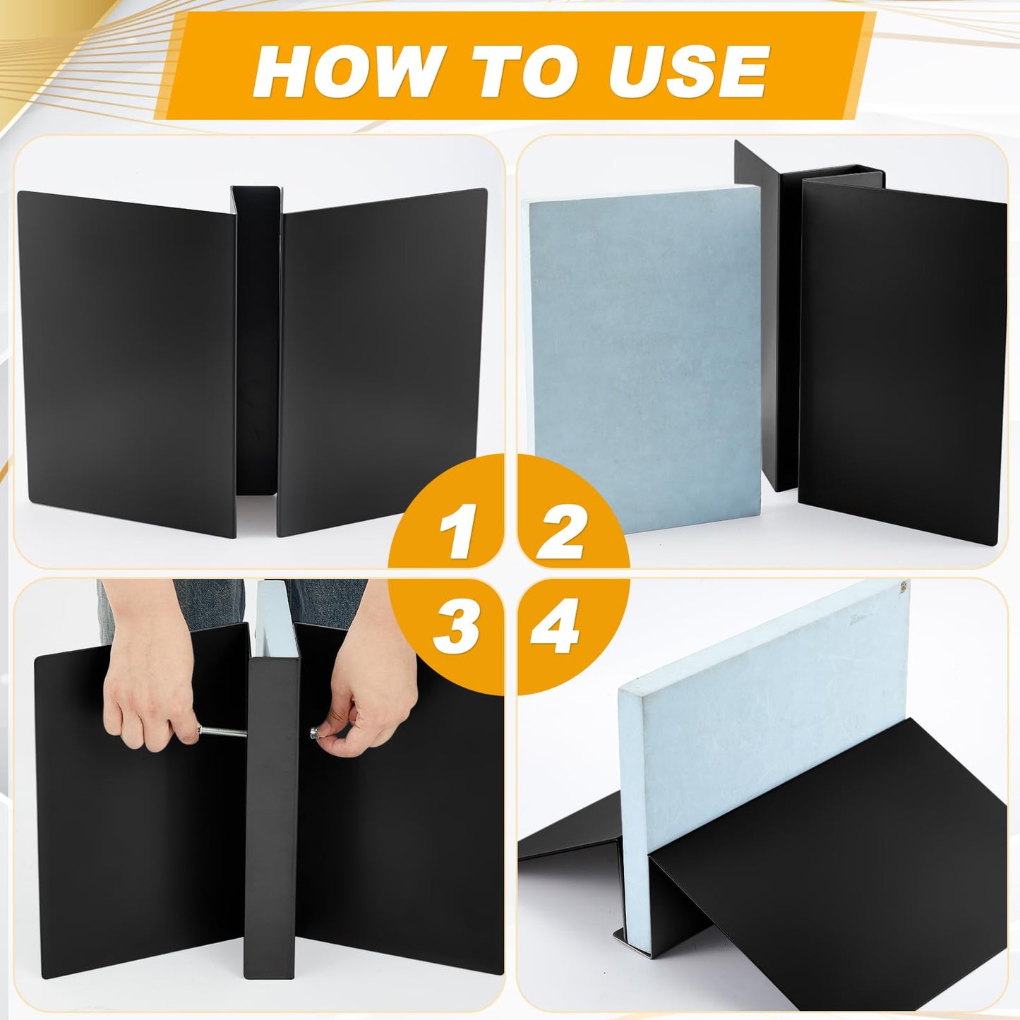 Blulu 2 Pcs Metal Floor Sign Stand Holder Fits 12" Wide Sign Board up to 72" Tall Graphic Floor Standing Display Stand for Composite Foam Board, Black, Acrylic Glass, Base Only