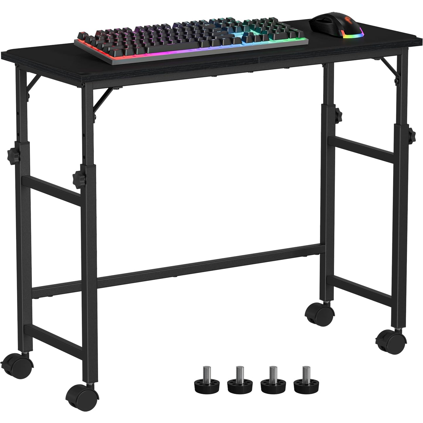 Snughome Mobile Keyboard Tray with Mouse Pad, Height Adjustment 23"-31", Keyboard Standing Desk, Rolling Under-Desk Extender with Lockable Casters, Desk Accessories for Home Office
