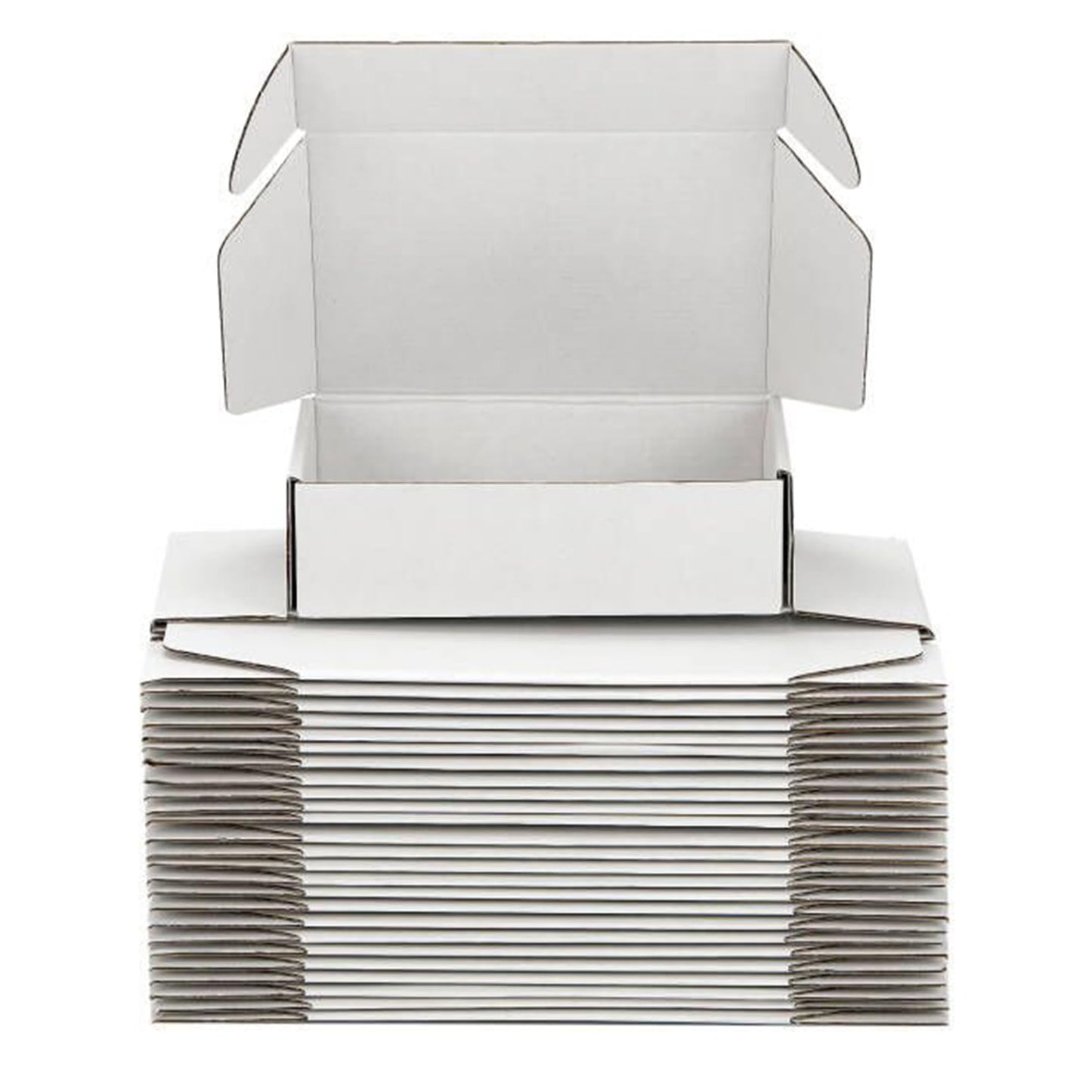 DUZCLI Small Shipping Boxes 8x6x3 Inch (25 Pack) - Sturdy White Corrugated Cardboard Boxes for Small Business, Ecommerce, Mailing & Packaging | Recyclable Gift & Storage Boxes
