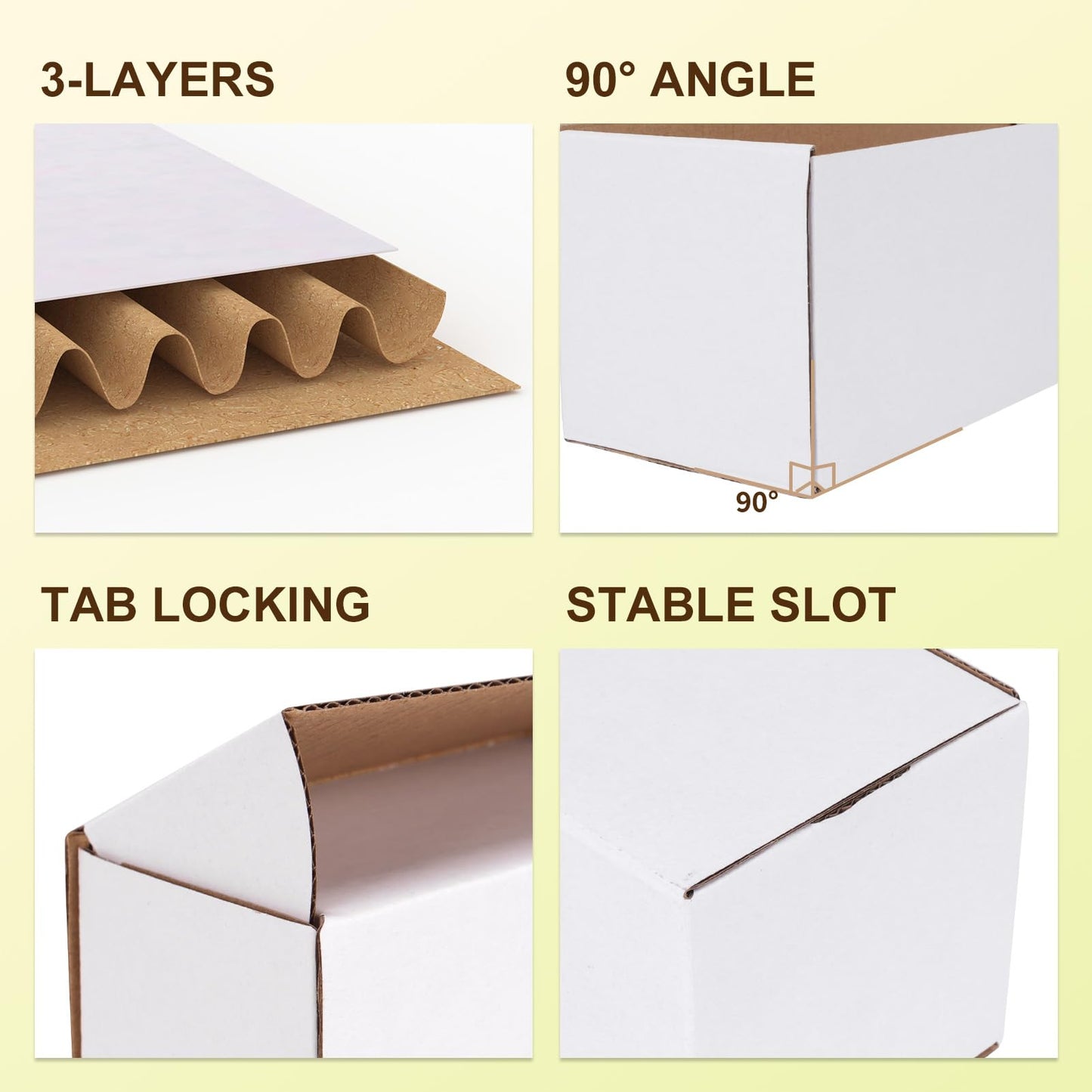 WIFTREY 12x10x6 Shipping Boxes set of 15, 12 x 10 x 6 White Corrugated Cardboard Boxes for Packaging Small Business, Moving, Mailing