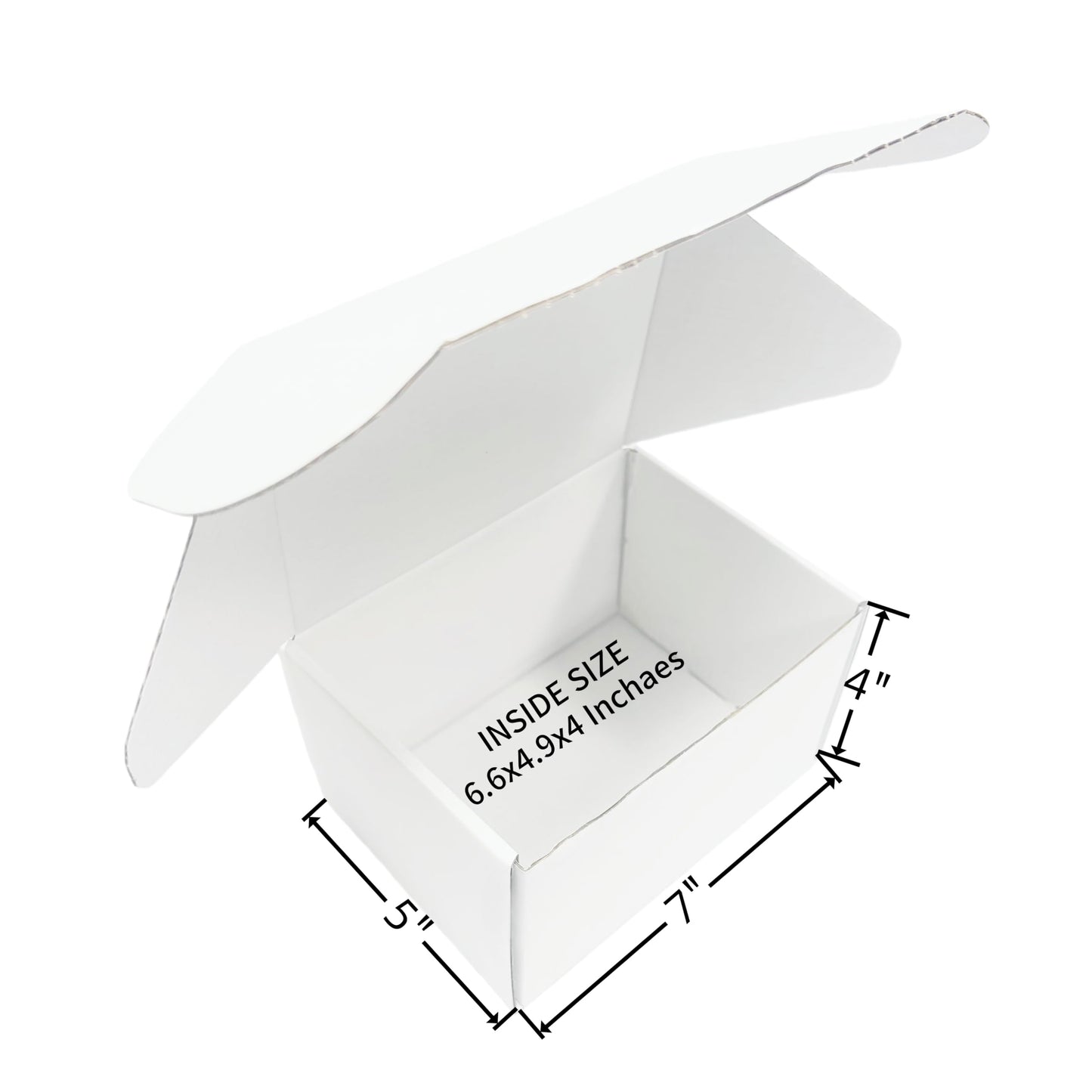 Small White Box 7 x 5 x 4 Inch 50 Pack Recyclable Corrugated Gift Mailers Storage Business Packaging Shipping Boxes