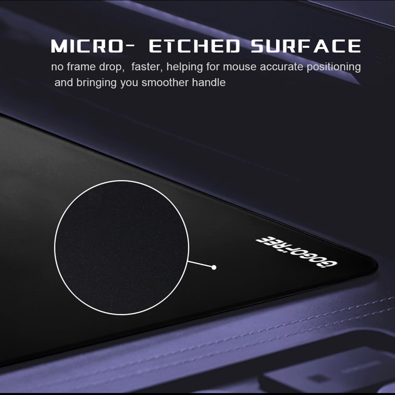 Glass Gaming Mouse Pad, Professional Esport Tempered Glass Mouse Pad Ultra-Smooth Micro-Etched Surface for Top Speed and Control,Hard Mousepad Black (XL 19.7'' L x 15.8'' W)