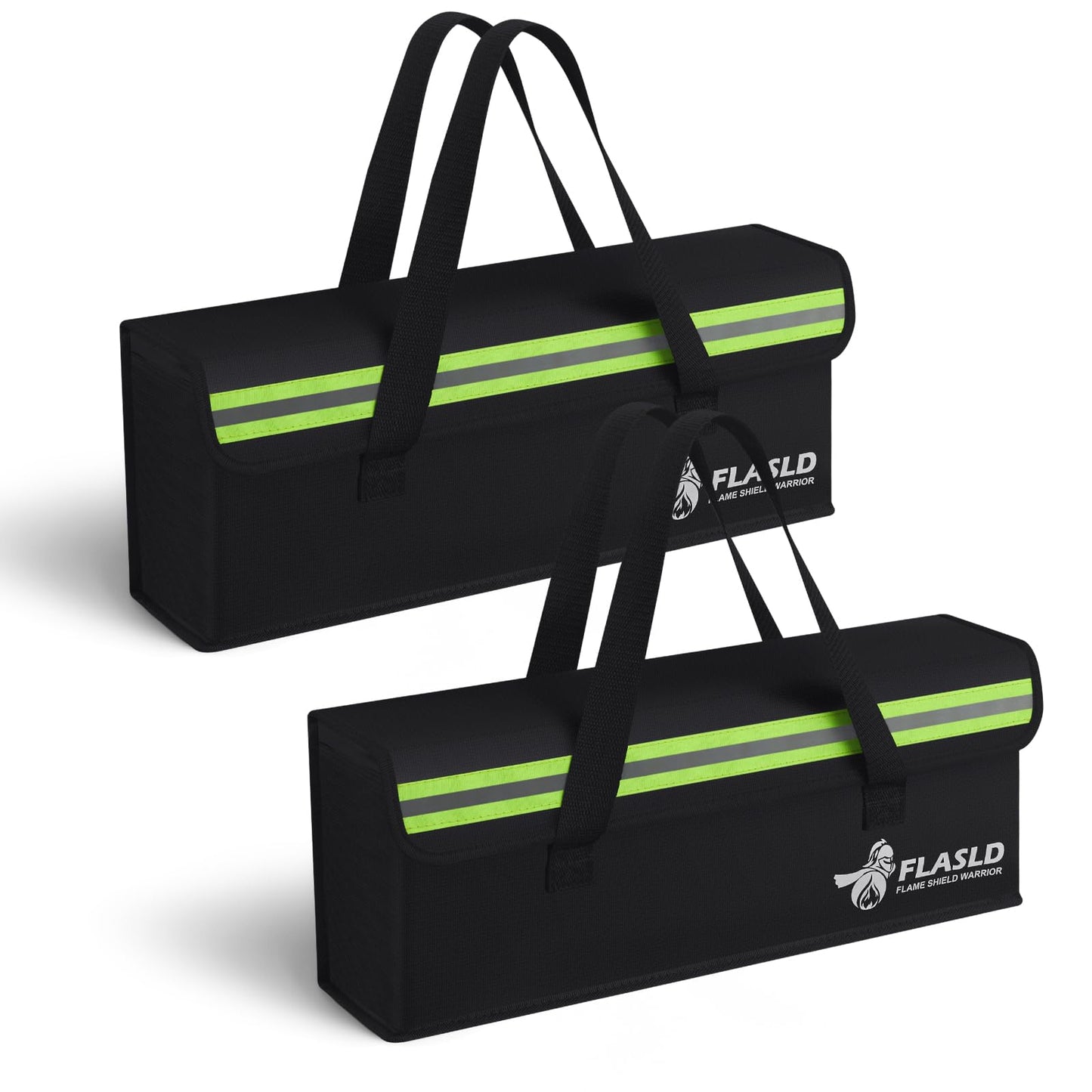 FLASLD 2-Pack Lipo Fireproof Bag Ebike Accessories Battery Charging Case Charge Explosionproof Bag Large Capacity Lipo Battery Storage Guard Safe Box (19.3 x 4.3 x 7in)