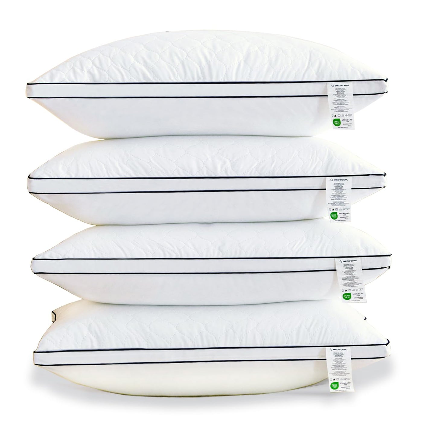 Bed pillows Reversible Queen Size Set of 4, Firm on One Side, Soft on the Other, Luxury Hotel Quality 3D Microfiber for Side, Back & Stomach Sleepers, Breathable Cover to Reduce Neck Pain 20*30
