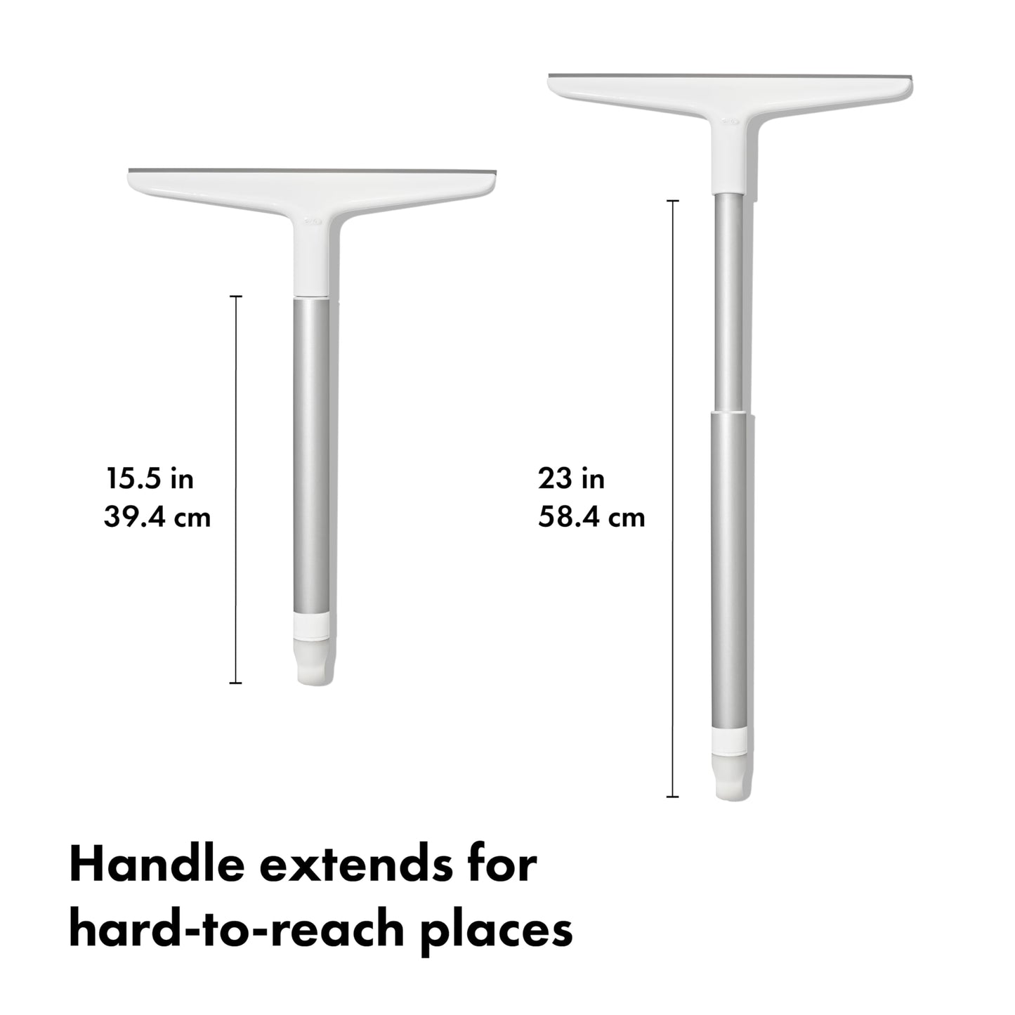 OXO Good Grips Aluminum Extendable Squeegee, Adjustable Shower Squeegee for Glass Doors