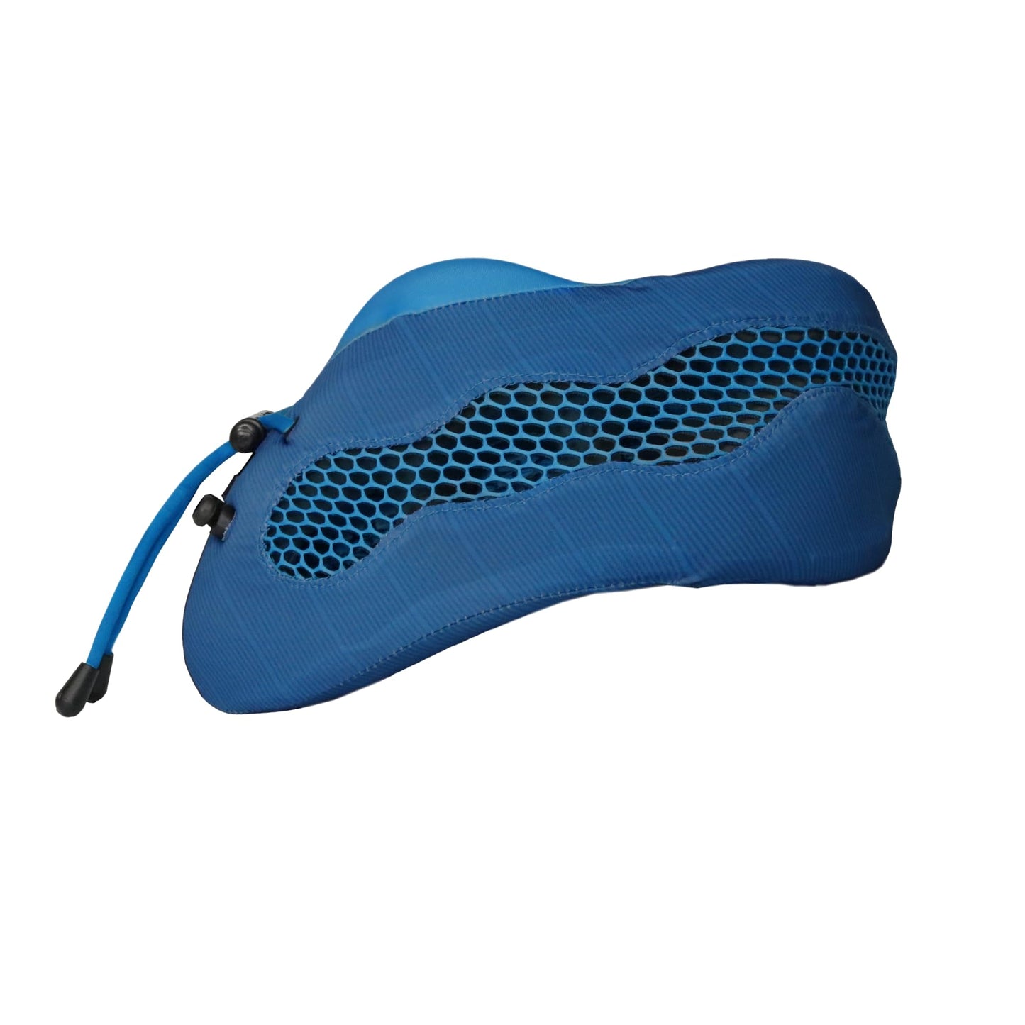 Evolution Cool Travel Neck Pillow by Cabeau - Cooling Airflow Vents, Memory Foam Neck Support, and Adjustable Clasp - Comfort On-The-Go with Carrying Case - Airplane, Train, Car, and Gaming (Blue)