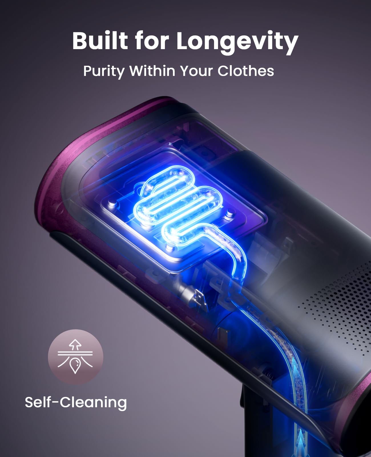 Jack & Rose Vacuum Steamer for Clothes,Stand & Handheld Home Clothes Steamer,2300Pa Suction Auto-Grip, 5 Fabric Modes & 3 Suction Levels,190ml Water Tank,for Shirts,Dresses & Suits (for 110-120V)