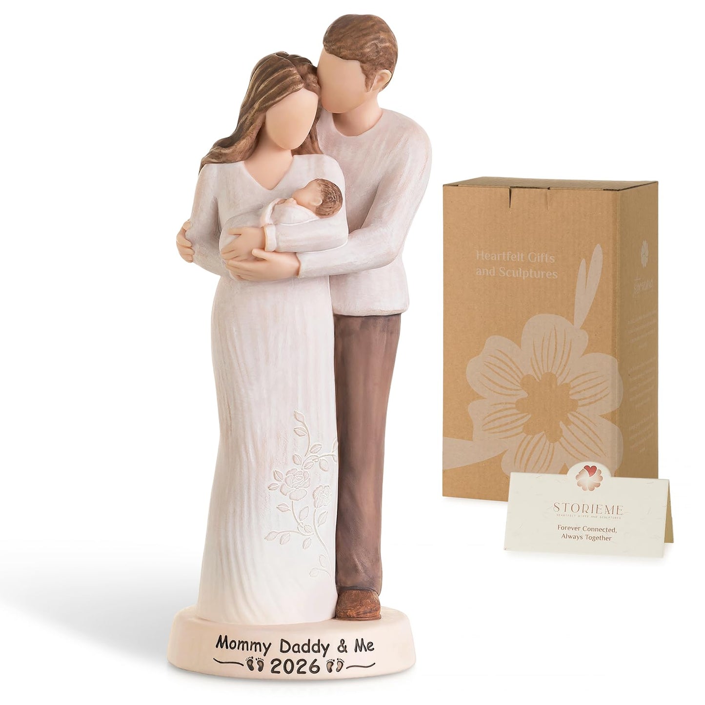 Storieme New Mom Gifts for Women: First Time Parents Gift for Couples - Pregnancy Gifts for Expecting Mother After Birth - Hand-Finished Mommy Dad to Be Figurine for Mothers Day